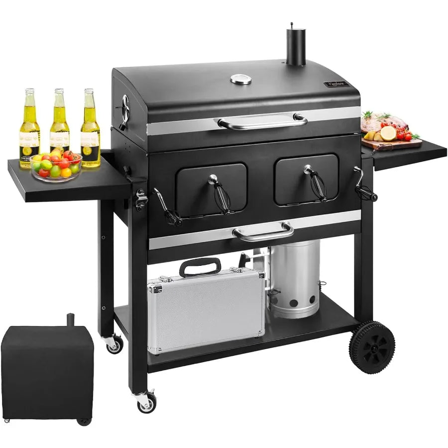 SearPro XL Charcoal BBQ Grill – 794 sq.in Cooking Space with Dual Adjustable Charcoal Trays