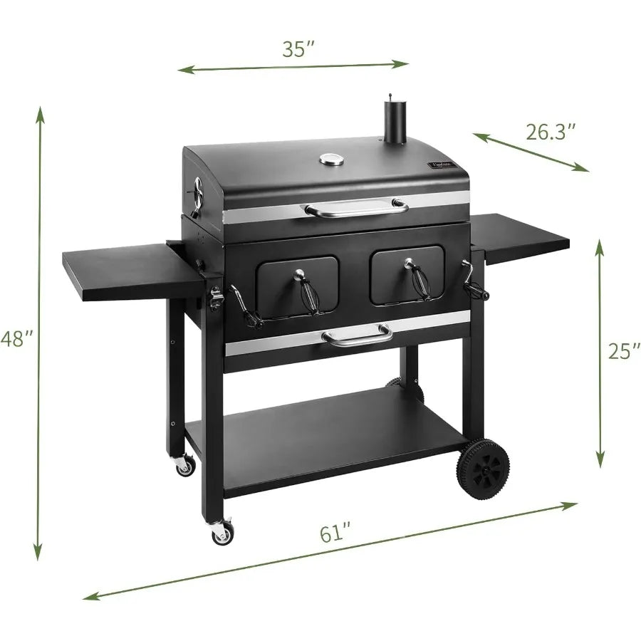 SearPro XL Charcoal BBQ Grill – 794 sq.in Cooking Space with Dual Adjustable Charcoal Trays